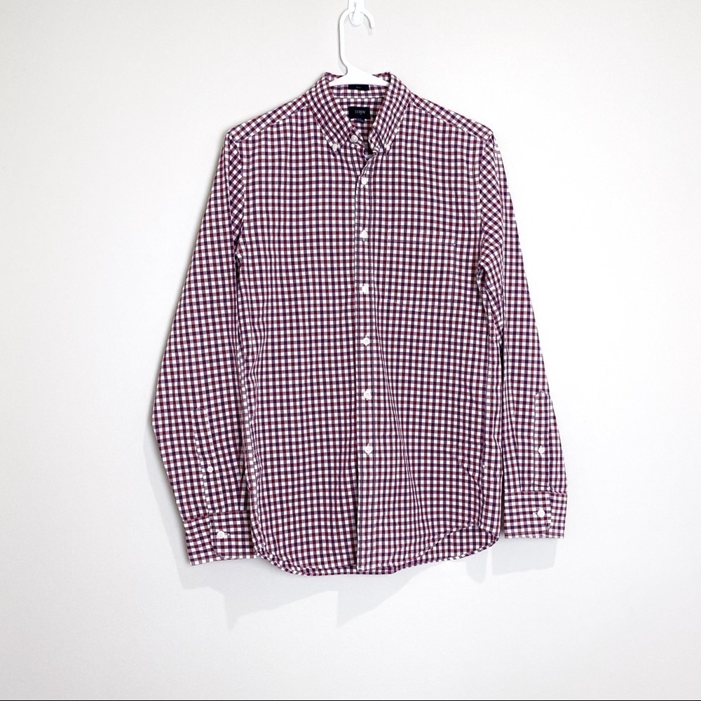 4/$25 J crew maroon purple plaid dress shirt
